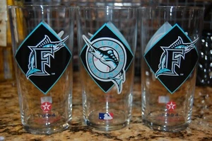 Florida Marlin Glasses Texaco 1994 MLB Collectible All Star Set of 3 12 oz - Picture 1 of 4