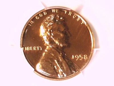 1958 Proof Lincoln Wheat Cent Penny PCGS PR 68 RD 42499310 - Image 1 of 3