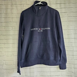 Tommy Hilfiger Herren 1/2 Zip Mockneck Sweatshirt Gr. M Navy Logo Pullover Pulli - Bild 1 von 14