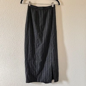 Vintage 90s Women’s Stripe Midi Skirt size XSmall Gray Grunge Street Gorp Casual - Picture 1 of 9