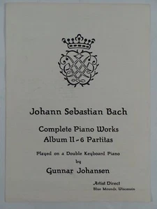 GUNNAR JOHANSEN komplette Klavierwerke Johann Sebastian Bach Album II 2 Einlagen - Bild 1 von 3