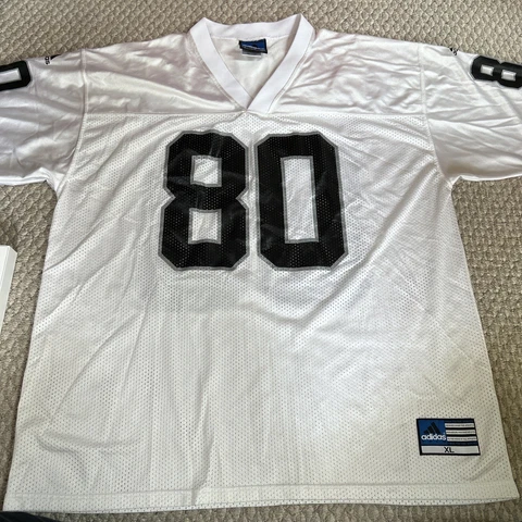 Vintage Adidas Team Oakland Raiders Jerry Rice  80 Football Jersey White Size XL Cover