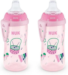 NUK Active Spill Proof Sippy Cup, 10 oz, 2 Pack, 8+ Months, Pink – BPA Free, - Picture 1 of 5
