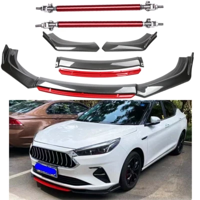 Front Bumper Splitter Spoiler Body Kit Carbon Fiber Rods For Ford Fusion Mondeo Foto 1 de 4