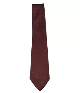 Christian Dior All Silk Printed Neck Tie Men's 58" Red Blue Brown Gray USA Made - Picture 1 of 7