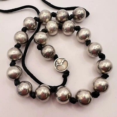 Vintage Unique Ball Chain Necklace For Men Womens Sterling Silver 925 Shiny 53Gr - Image 1 of 4
