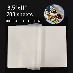 Película de transferencia de PET premium de 8,5""x11""/ 200 hojas transferencia de calor DTF para impresora DTF - Imagen 1 de 11