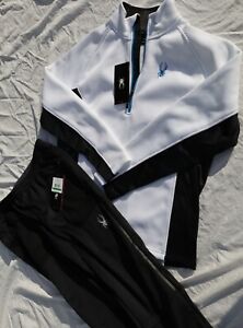 NWT Spyder 1/4 ZIP pullover thermal Pants & Shirt  SET Men Large Ski Snow outfit