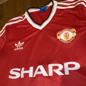 vintage manchester united shirt Size XL Home Sharp Adidas 1990s Red Devils Vgc - Picture 1 of 13