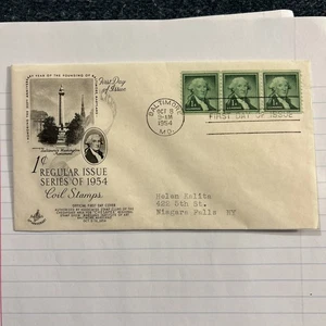 US FDC #1054 Artcraft M-5 1954 MD George Washington Liberty Series  - Picture 1 of 4