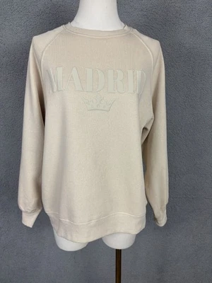 Planet Heart Oatmeal XS Madrid Graphic Fleece "Glitter" Sweatshirt  Cream NWT's - Image 1 of 4