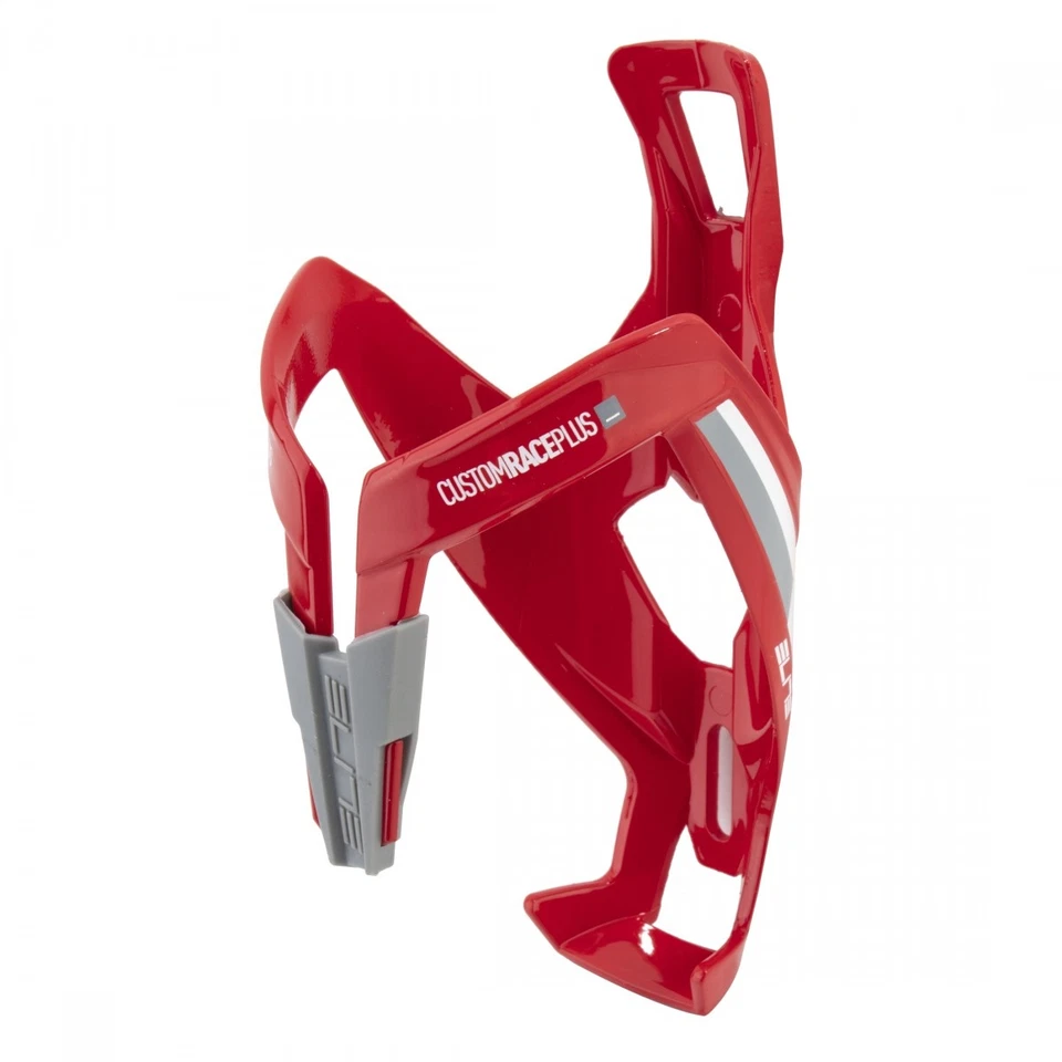 Elite Custom Race Plus Composite Braze-On Bottle Cage - Lightweight Red/White - Image 1 of 1