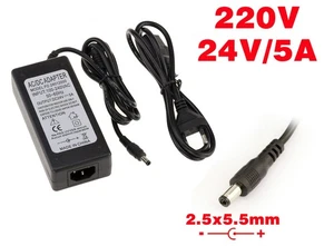 Alimentation externe - 220V vers 24V 5A - Embout 2.5 x 5.5mm - Imagen 1 de 1