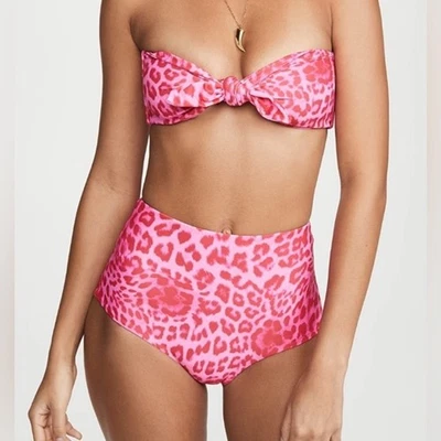 Mikoh Lami Pink Leopard Print Bikini Set Size Small EUC - Image 1 of 4