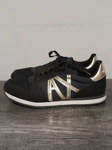Armani Exchange Damenschuhe goldfarben & schwarz sportliche Logo-Sneaker, Größe 10 - Bild 1 von 5