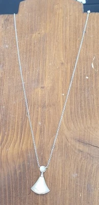  Argento Collana in e Madreperla Naturale bianca - Girocollo -in buono stato - Immagine 1 di 4