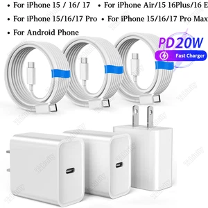 Fast Charger Type C Cord 20W USB C Power Adapter For iPhone Air 15 16 17 Samsung - Picture 1 of 17