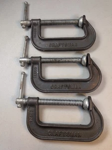 Vintage Craftsman No. 66674 CZ 4" C-Clamp Malleable (Lot of 3) Made in USA (B1) - Picture 1 of 24