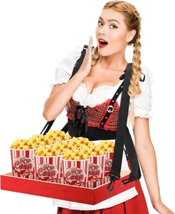 Teenyyou Wooden Snack Trays with Strap 15 x 11 x 2 Inch Movie Night Party Ser - Picture 1 of 7