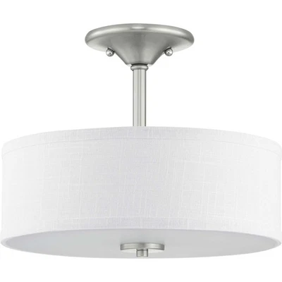 Progress Lighting P350129 Inspire 2 Light 13"W Semi-Flush Drum - Nickel - Image 1 of 4
