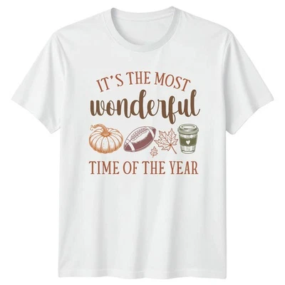 Its The Most Wonderful Time Of The Year Autumn Fall Graphic Tee Mens Womens - Image 1 of 4