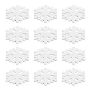 Bestoyard Mini Snowflake Wood Embellishments Christmas Ornaments - Picture 1 of 10
