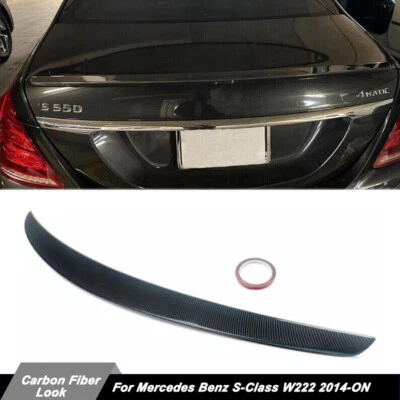 Carbon Fiber Style Rear Spoiler Duckbill For Mercedes Benz S-Class W222 2014-23 Foto 1 de 4
