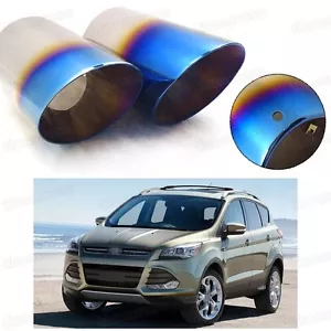 Car Exhaust Muffler Tip Tail Pipe Trim Blue for Ford Kuga Escape 2013-2016 #1043 - Picture 1 of 7