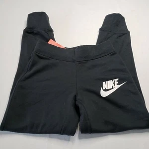 Nike Girls Sweat Pants Joggers Tapered Cuff Youth 839194 010 Black Size S - Picture 1 of 8