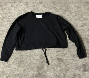 Damen Lounge Cropped Rundhalsausschnitt Größe XL Regular Schwarz Q9 - Bild 1 von 6