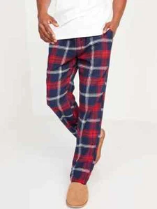 NWT Old Navy Blue Red Plaid Tartan Flannel Pajama Pants Sleep Lounge Men Large - Picture 1 of 3