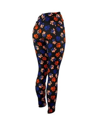 Rojo Blanco Azul 4 de Julio Estampado de Patas BOLSILLOS Leggings Capris o Pantalones Cortos Foto 1 de 4