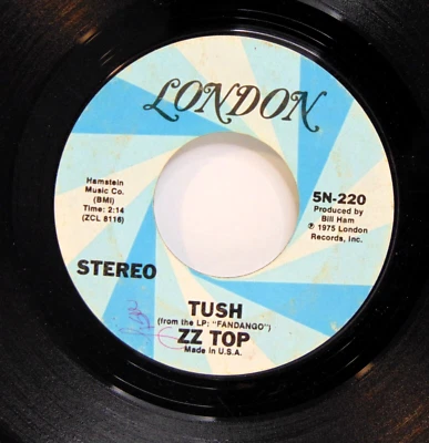 ZZ Top - Tush/Blue Jean Blues 1975 London Records 5N-220 7" 45 Rock Single VG+ Foto 1 de 4