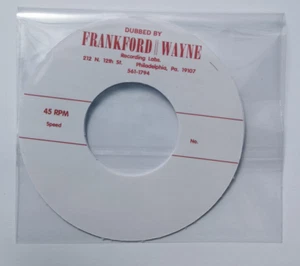 Frankford Wayne Gloss White Vinyl Record 7" Jukebox Centre Labels (Pair) - Picture 1 of 2