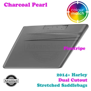 Charcoal Pearl Stretched Saddlebag Pinstripe Fit 2014+ Harley FLTRX FLHX FLHR - Picture 1 of 18