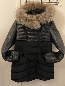 Authentic Rudsak Silvia Women’s Fitted Down Leather Coat Size Xl - Picture 1 of 7