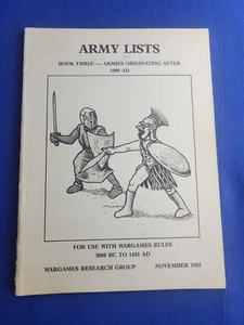 Libro Tres de las Listas del Ejército: Ejércitos Orgánicos Después del año 1000 dC - Grupo de Investigación Wargames - Imagen 1 de 2