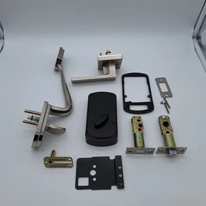 Keyless Entry Door Lock with Handle Set, Fingerprint, Satin Nickel [DS10] *READ* - Picture 1 of 7