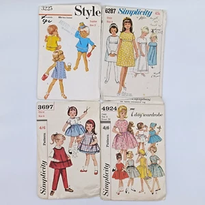 Vintage 1960s Kids Sewing Patterns Bundle - Sizes 2, 4, 6 Lot of 4 - Picture 1 of 14