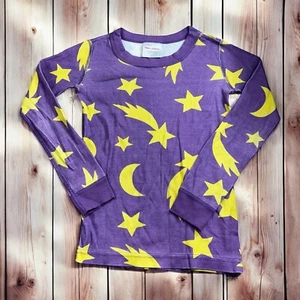 Top de pijama Hanna Andersson púrpura talla 120 EE. UU. 6-7 estrellas ropa de dormir de algodón orgánico - Imagen 1 de 3