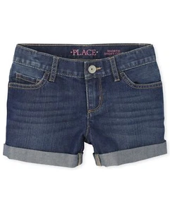 The Children's Place Single Girls Roll Cuff Denim Shorts, Sophie wash Size 12 - Picture 1 of 5