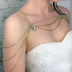 Shoulder jewelry rhinestone bridal accessories body chain - Picture 1 of 7