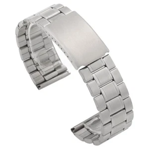 12/14/16/18/20/22/24mm New Silver High Quality Stainless Steel Strap Watch Band - Picture 1 of 19