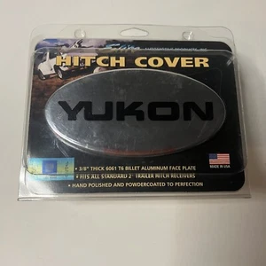 GMC Yukon Engraved Oval Chrome Aluminum Tow Hitch Cover - Picture 1 of 3