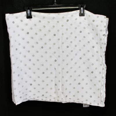 Manta de bebé de muselina Aden + Anais blanca topo lunares algodón envoltura de recepción Foto 1 de 3