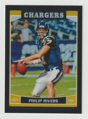 PHILIP RIVERS Chargers 2006 Topps Chrome BLACK REFRACTOR 99 SP #100/199 SSP /199 - Image 1 of 2