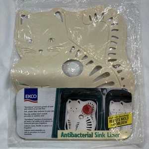 VINTAGE Antibacterial Sink Liner Mat CAT Design Beige Ekco - Picture 1 of 4
