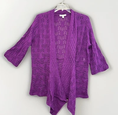 Cárdigan Suéter Woman Within Crochet Aire Abierto Mediano 14/16 Hada Femenino Foto 1 de 4