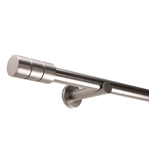 Gardinenstange auf Maß Edelstahl-optik 25mm Zylinder Wandträger - Bild 1 von 10