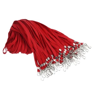 47cm Lanyards Bulk, 100pcs Teacher Lanyards for ID Badges Keys Badge, Red - Zdjęcie 1 z 6